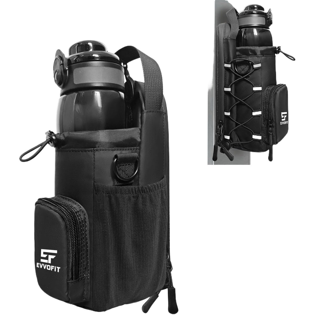 Black Evvofit LiftDock Caddy with water bottle